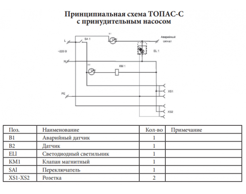 Монтажная схема Топас-С 9 Лонг Пр