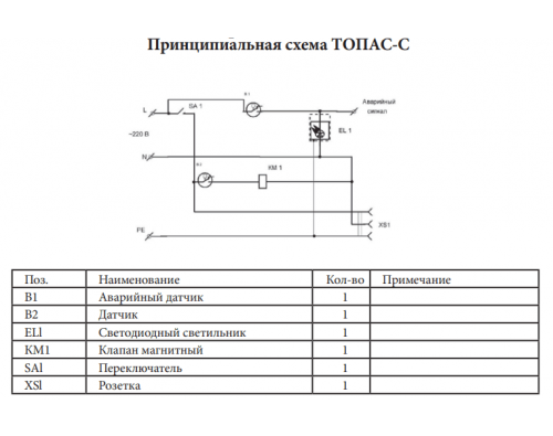 Монтажная схема Топас-С 10 Лонг